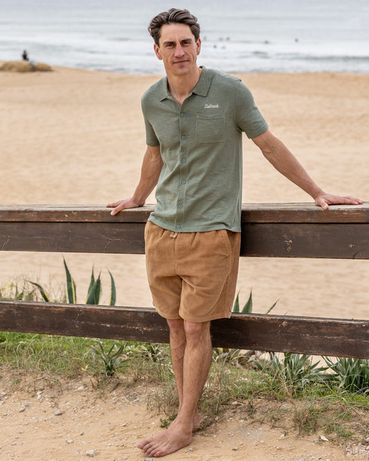 Caspian Men Short Sleeve Shirt in Light Green