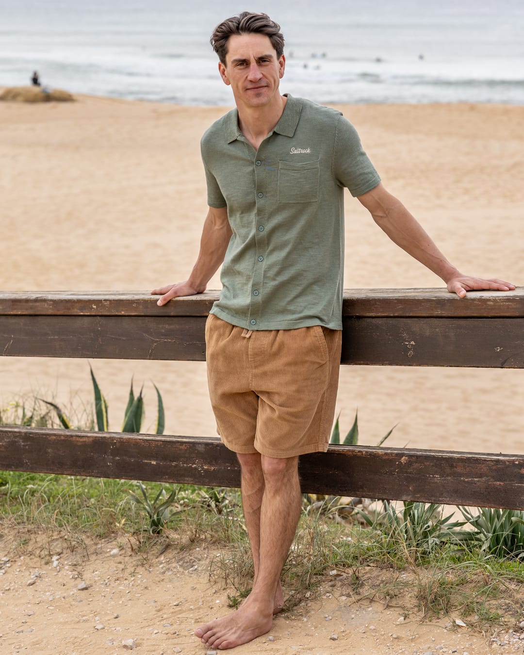 Caspian Men Short Sleeve Shirt in Light Green