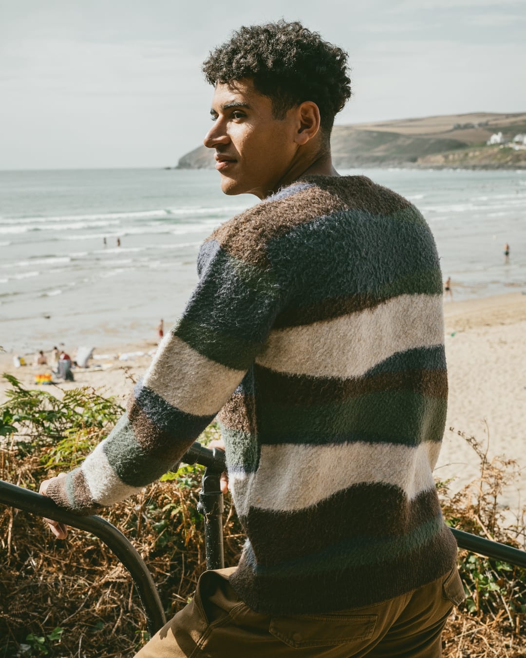 Landscape Mens Knitted Jumper in Blue