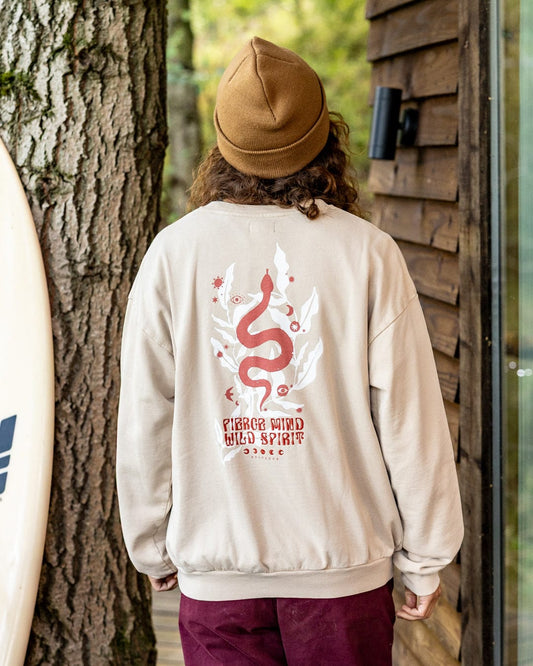 Charmer - Womens Oversized Sweat Shirt - Light Brown