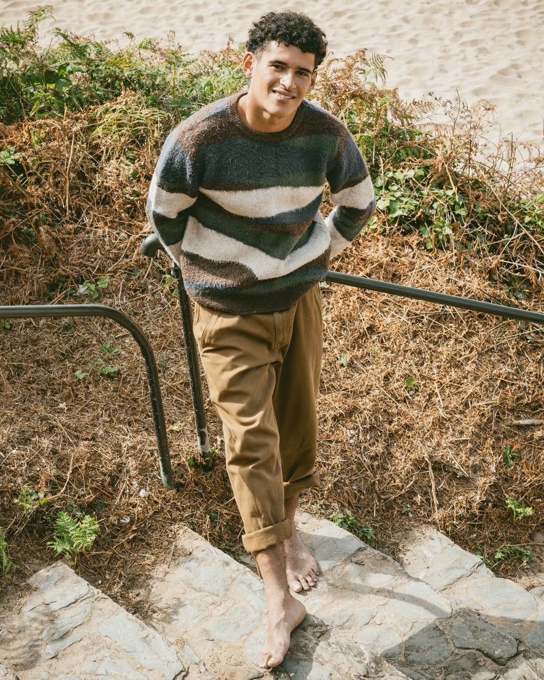 Landscape Mens Knitted Jumper in Blue