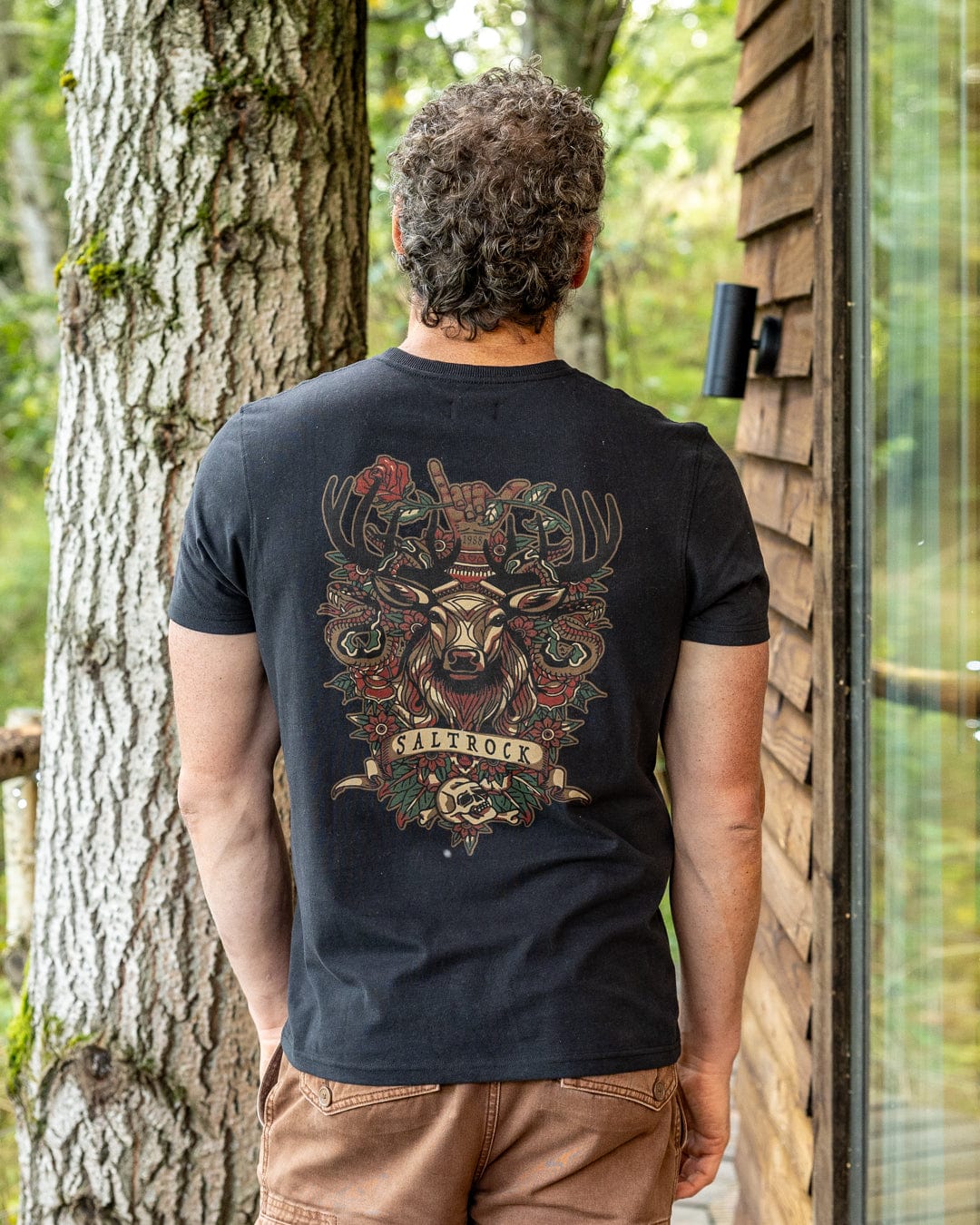 Stag Tattoo - Mens Short Sleeve T-Shirt - Black