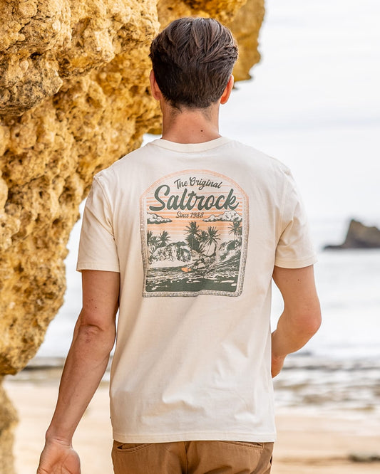 Postcard Mens Short Sleeve T-Shirt in Cream