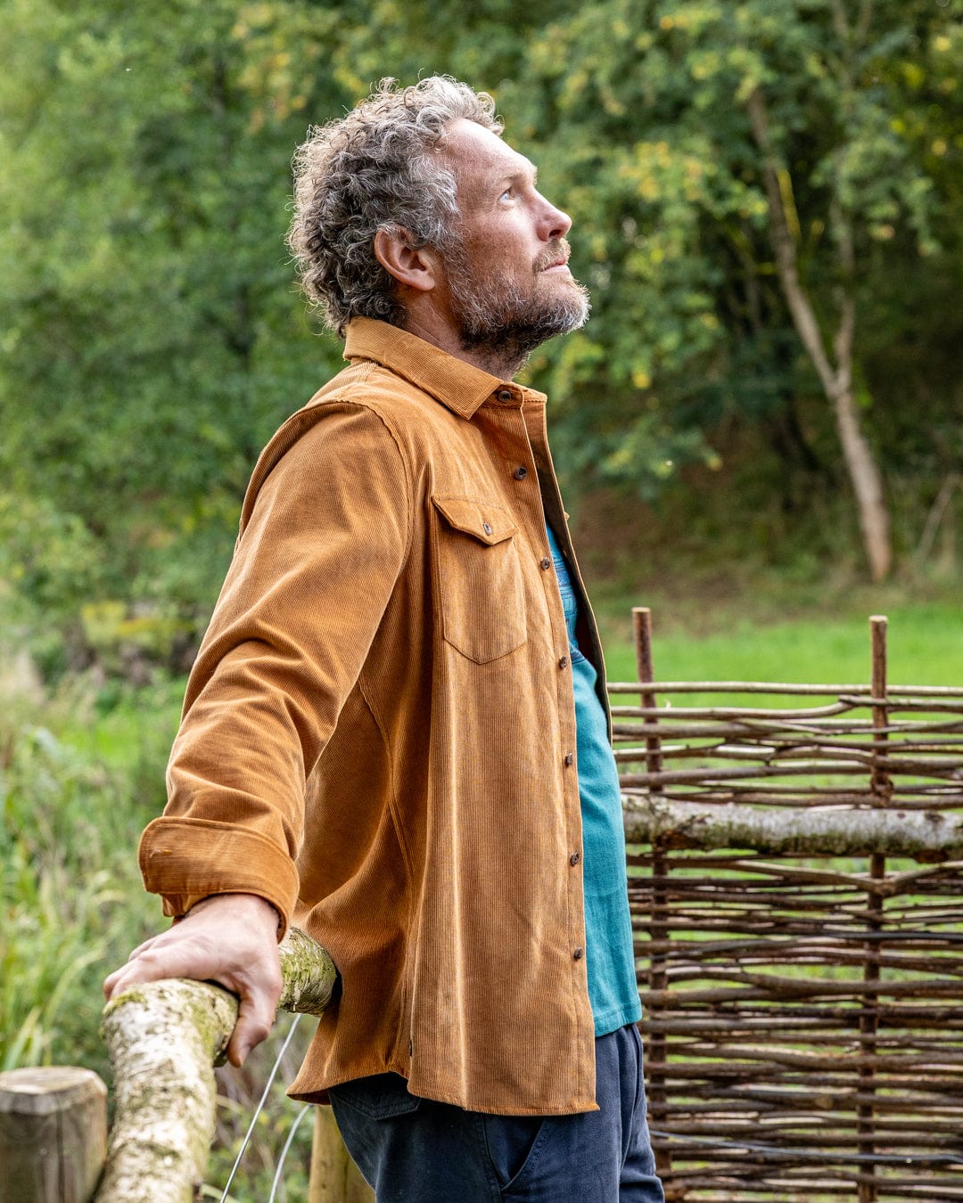 Lyon - Mens Corduroy Shirt - Tan