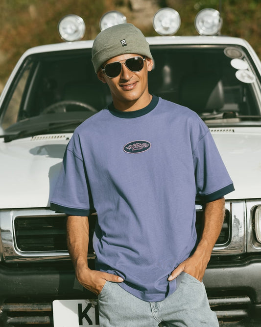 Oval Logo Mens Oversized T-Shirt In Blue