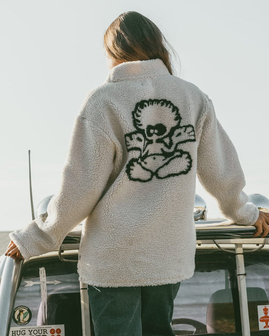 Tok Unisex Oversized Recycled Borg Fleece in Cream