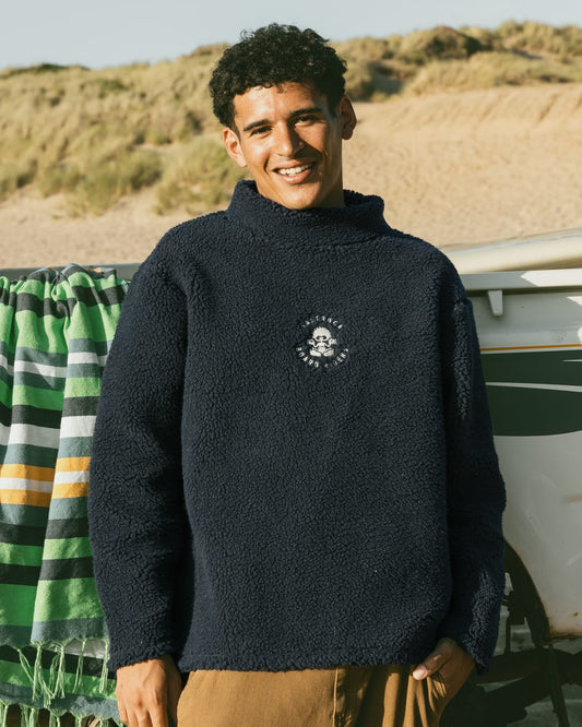 Tok Unisex Oversized Recycled Borg Fleece in Blue
