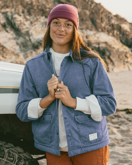 Naya Womens Borg Lined Denim Jacket in Blue