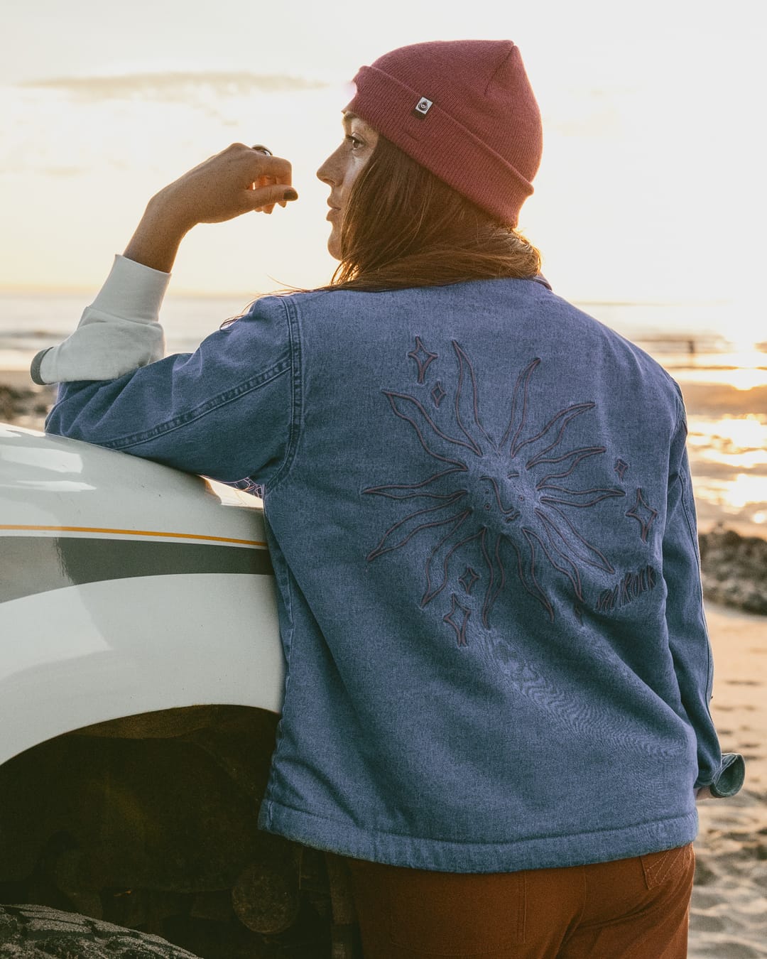 Naya Womens Borg Lined Denim Jacket in Blue