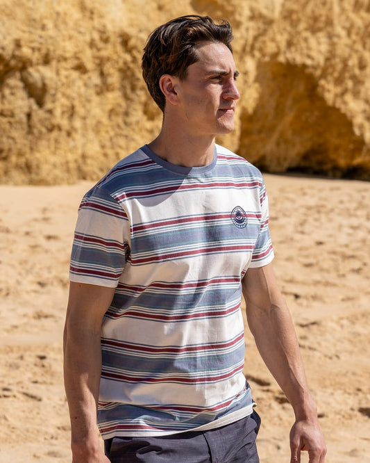 Race Heritage Mens Short Sleeve T-Shirt in Cream