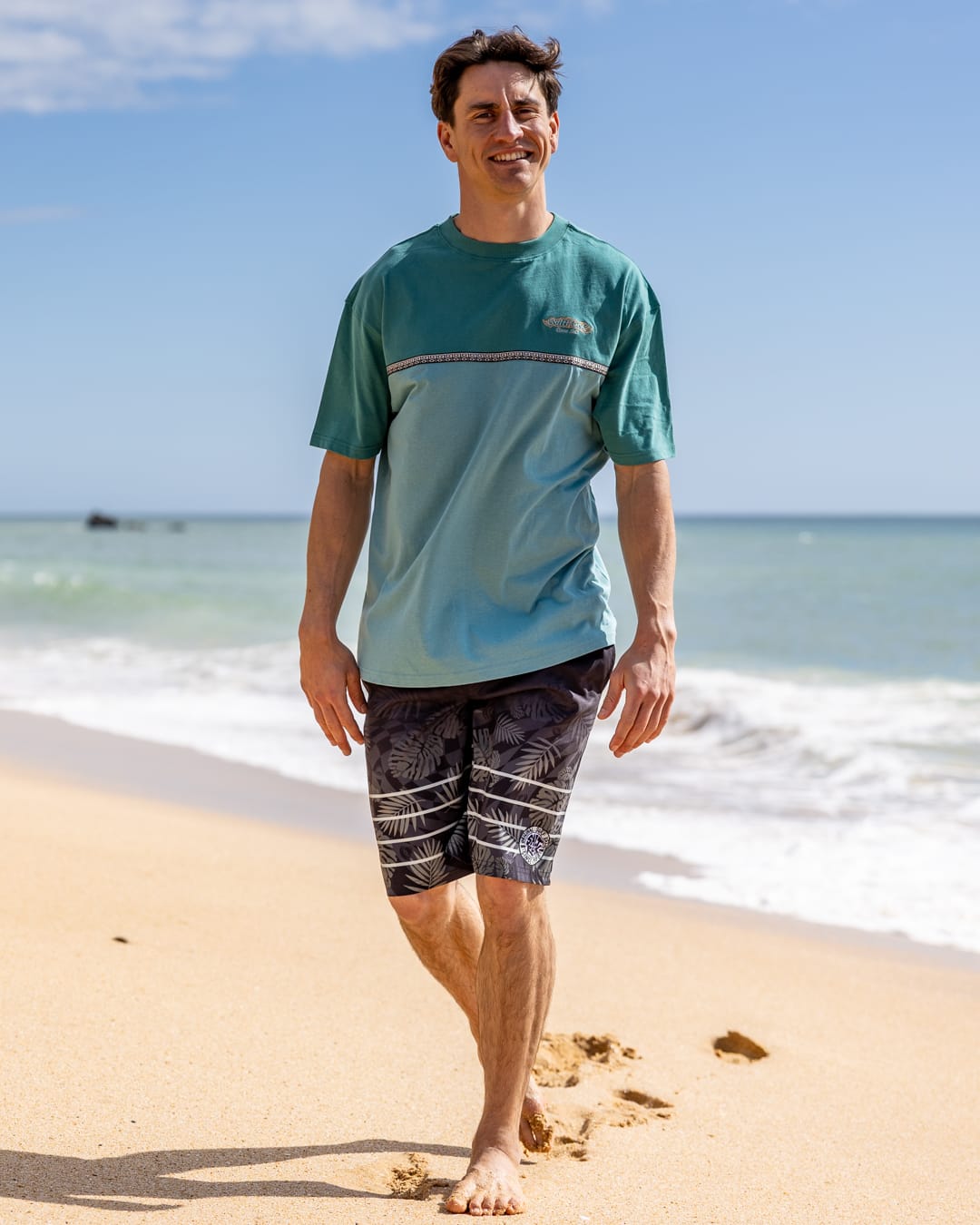 Heritage Logo Mens Short Sleeve T-Shirt in Teal