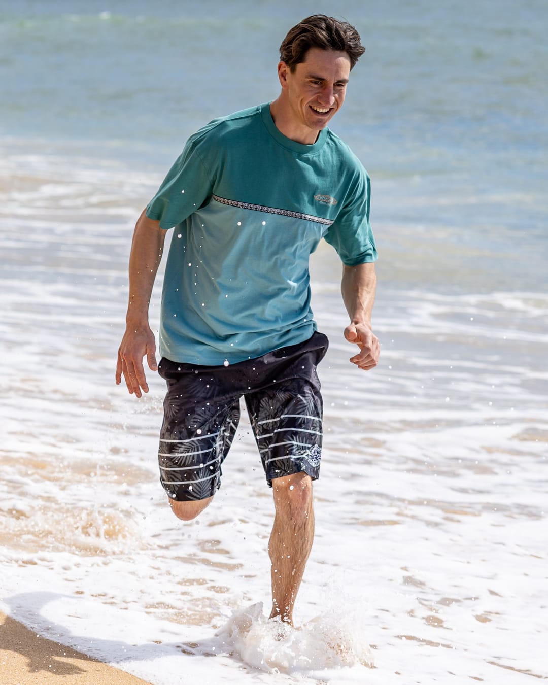 Heritage Logo Mens Short Sleeve T-Shirt in Teal