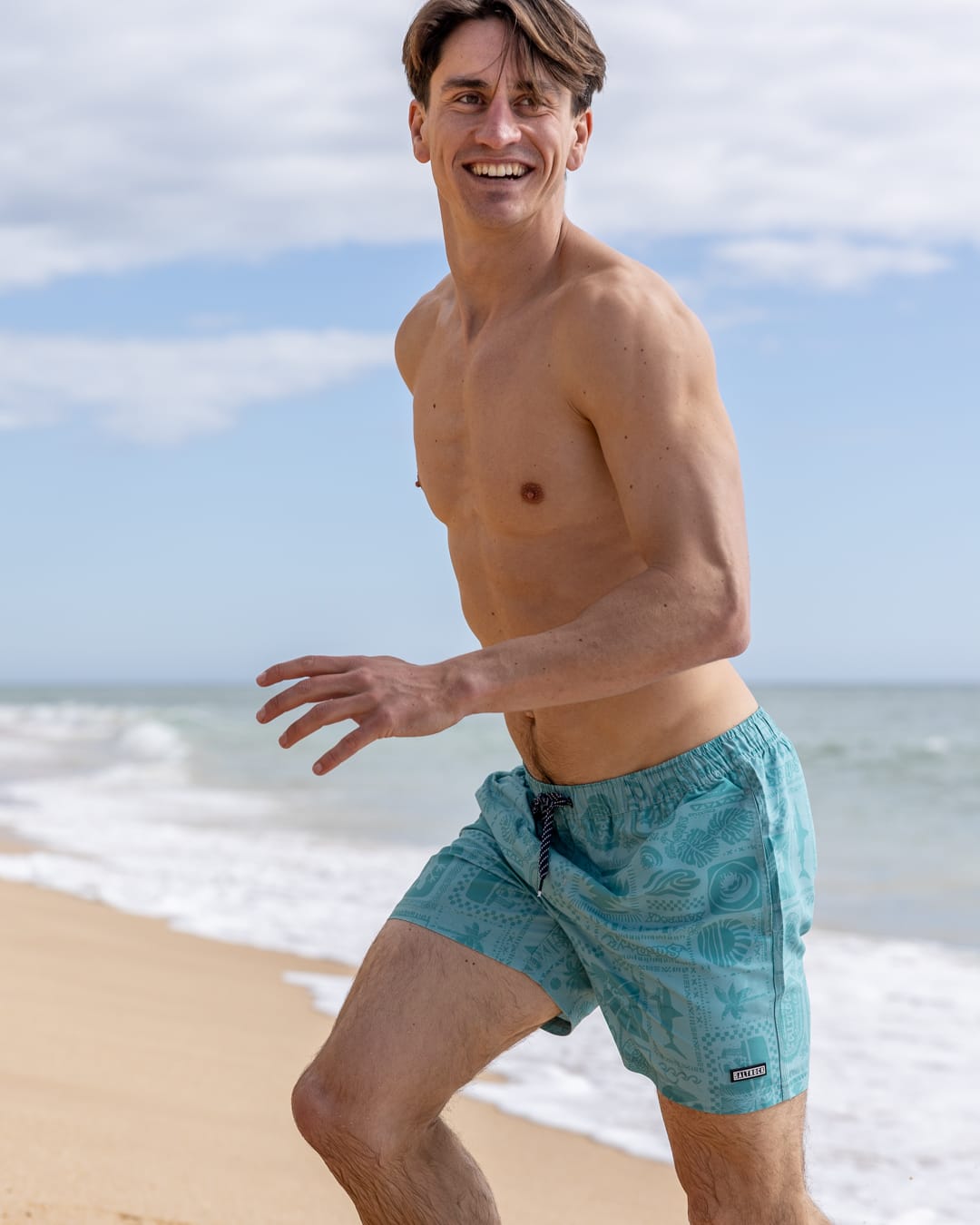 Heritage Tiles Mens Swimwear in Blue