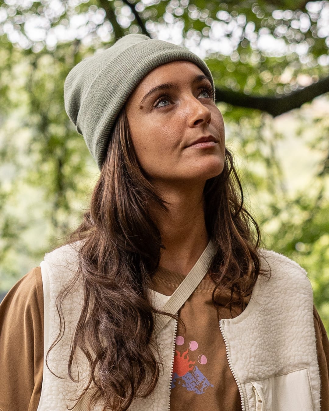 OK Tight Knit Beanie in Light Green