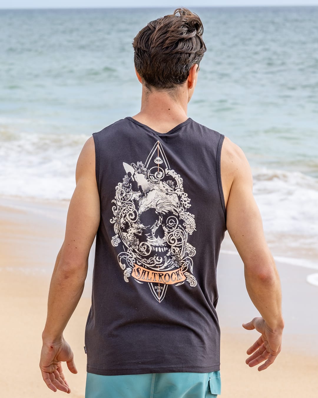 Dark Water Mens Vest in Dark Grey