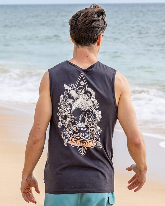 Dark Water Mens Vest in Dark Grey