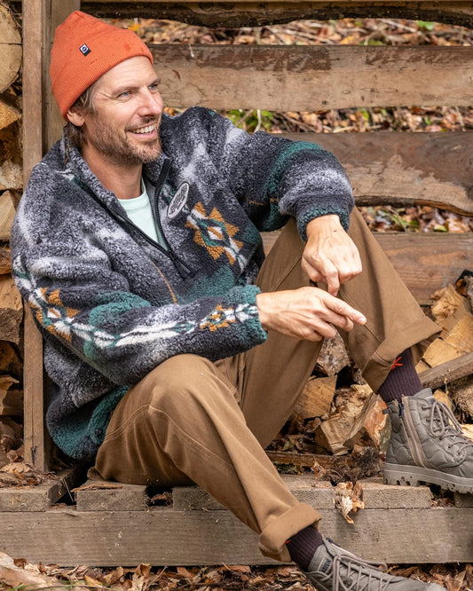 Aztec Sunset Mens 1/4 Neck Fleece in Multi