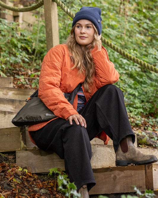 Dione Womens Quilted Water Resistant Jacket in Orange