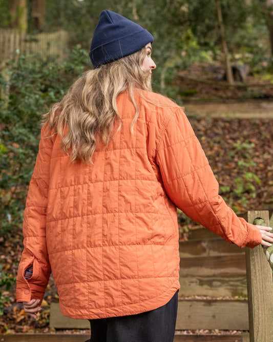 Dione Womens Quilted Water Resistant Jacket in Orange