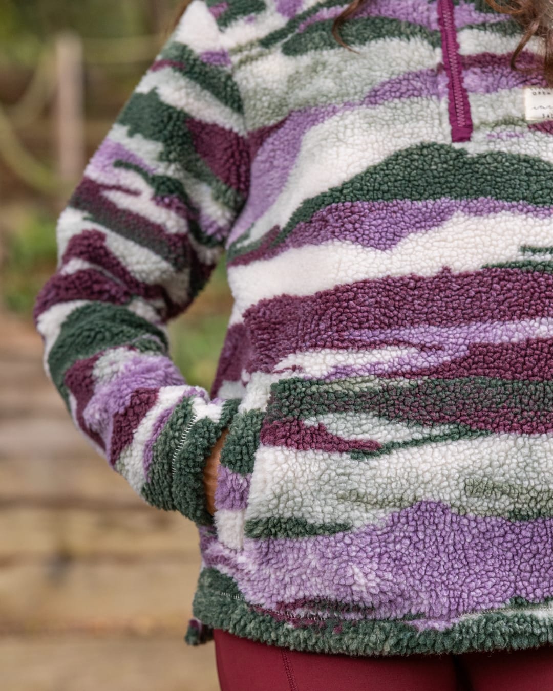 Cloudline Womens 1/4 Neck Fleece in Purple