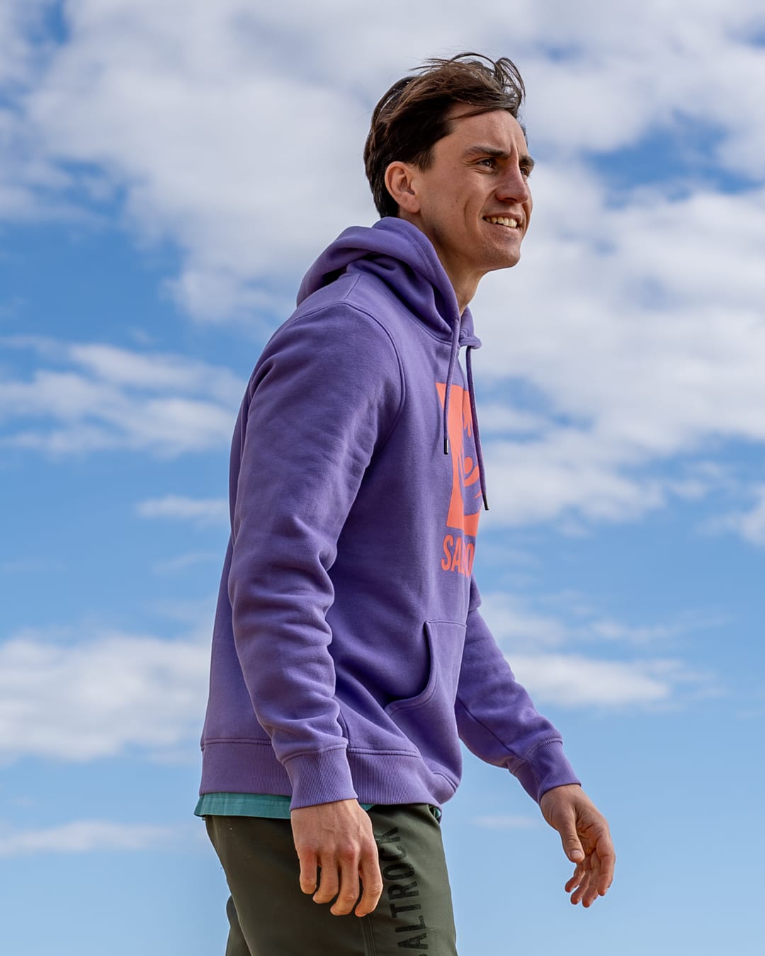 Box Logo Mens Pop Hoodie in Purple