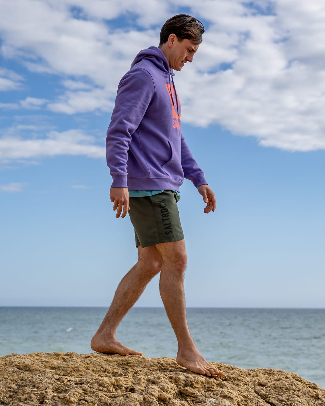 Box Logo Mens Pop Hoodie in Purple
