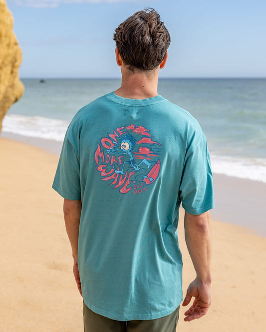 One More Wave Mens Oversized Short Sleeve T-Shirt in Blue