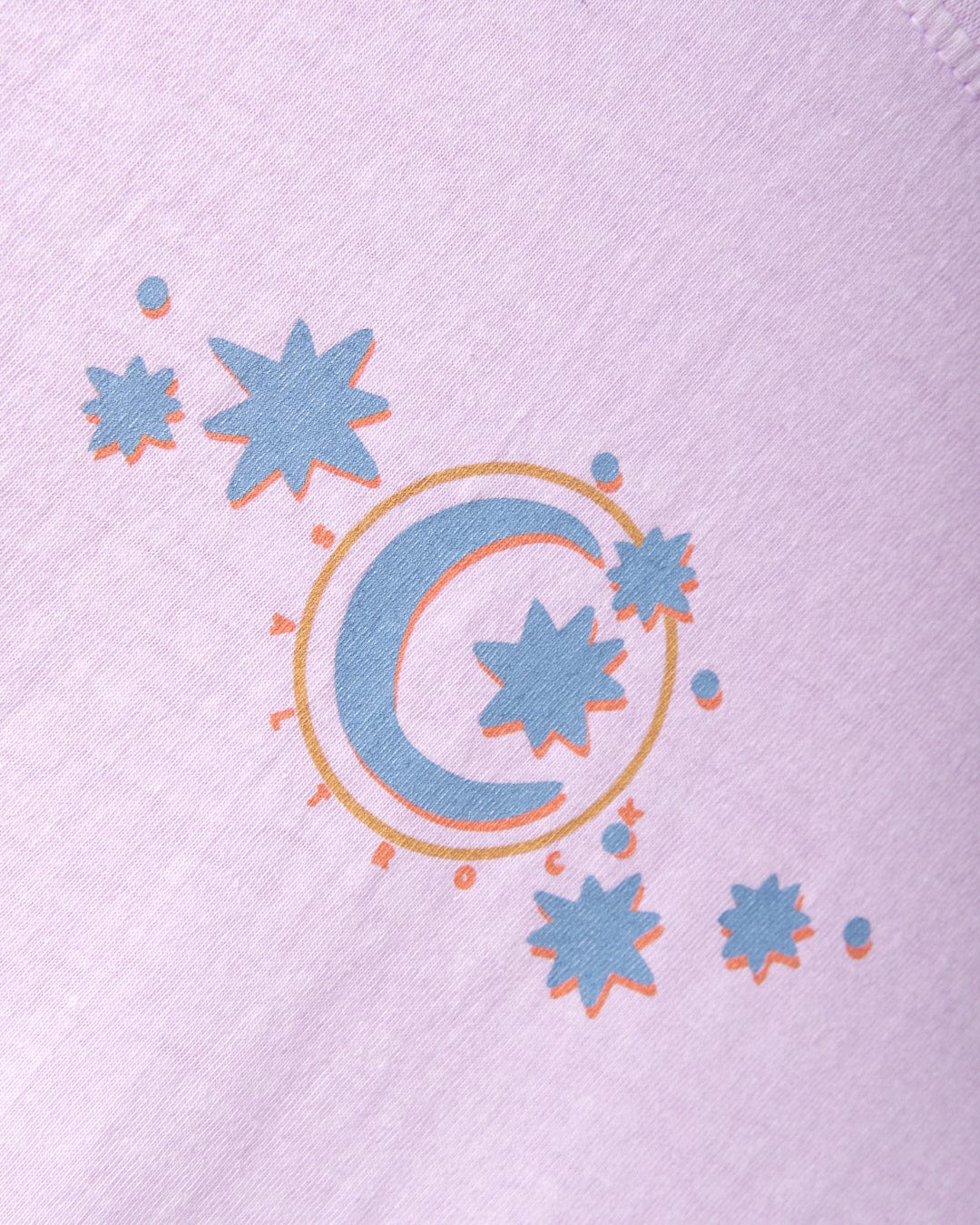 Introducing the "Better Days" women's t-shirt from Saltrock, featuring captivating artwork with vibrant blue and orange stars alongside crescent designs set on a striking pink fabric. Crafted from 100% cotton, this shirt ensures a comfortable crew fit while perfectly blending style and quality.