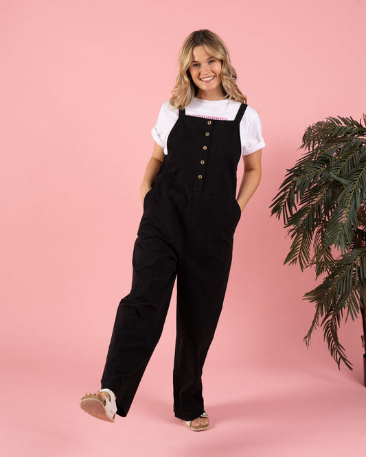 Jenna - Womens Dungarees - Black