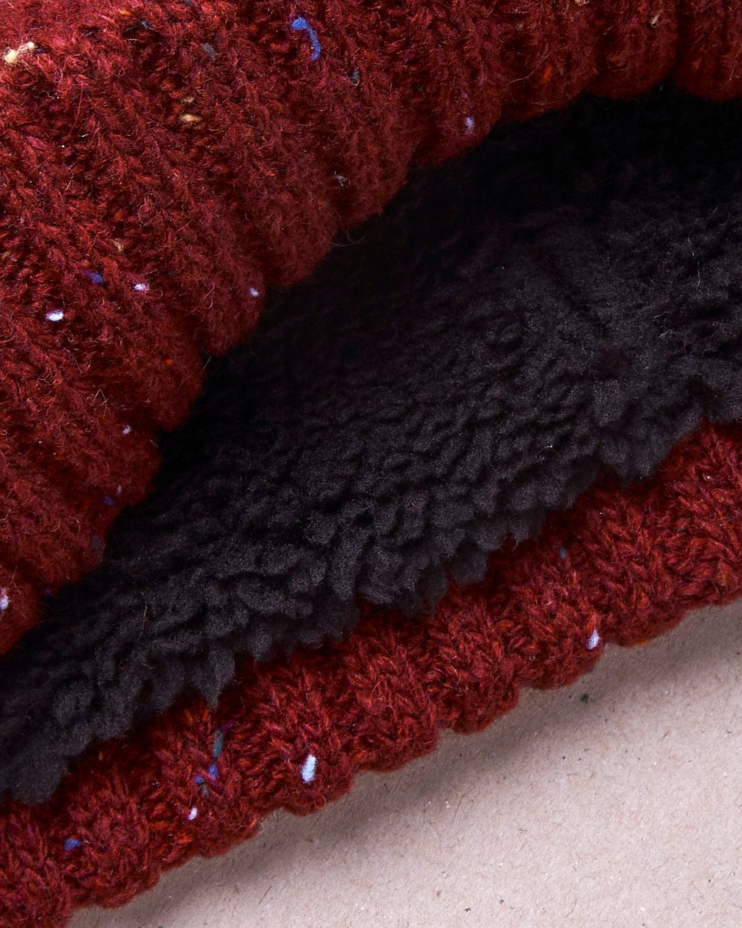 A close up of a Saltrock Heritage - Beanie - Red.