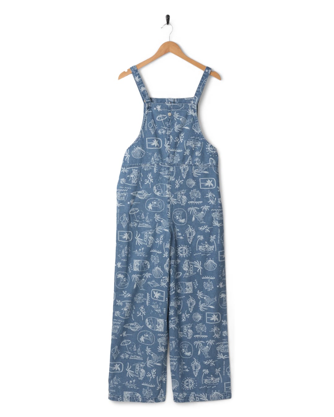 Island Life Womens Dungarees in Bright Blue