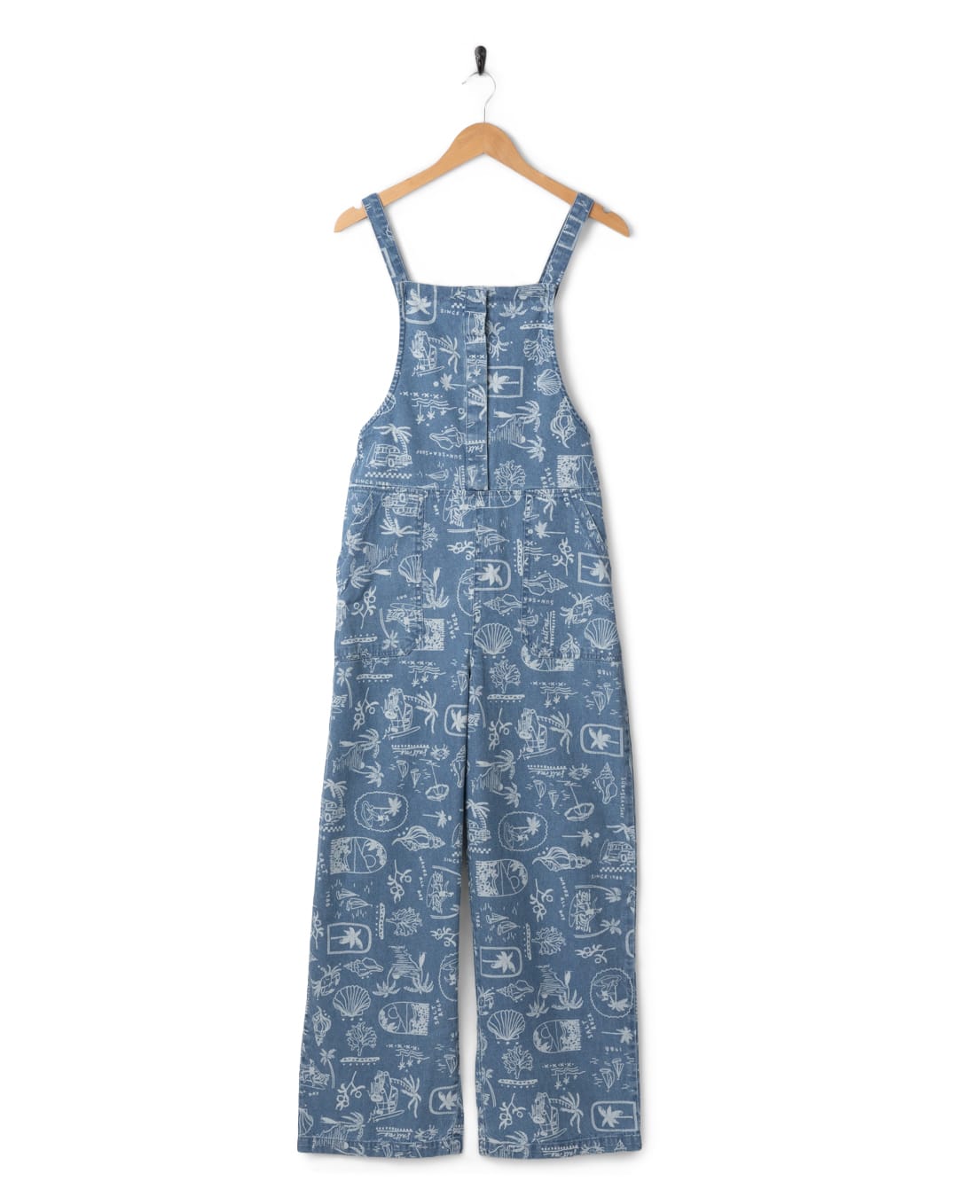 Island Life Womens Dungarees in Bright Blue
