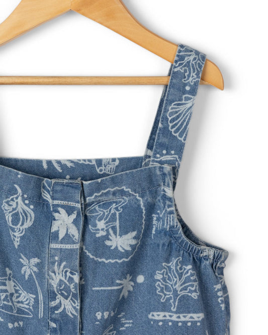 Island Life Kids Dungarees in Bright Blue