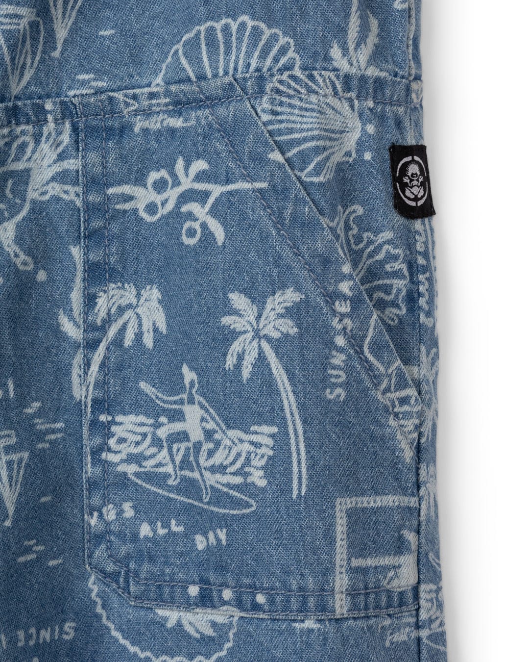 Island Life Kids Dungarees in Bright Blue