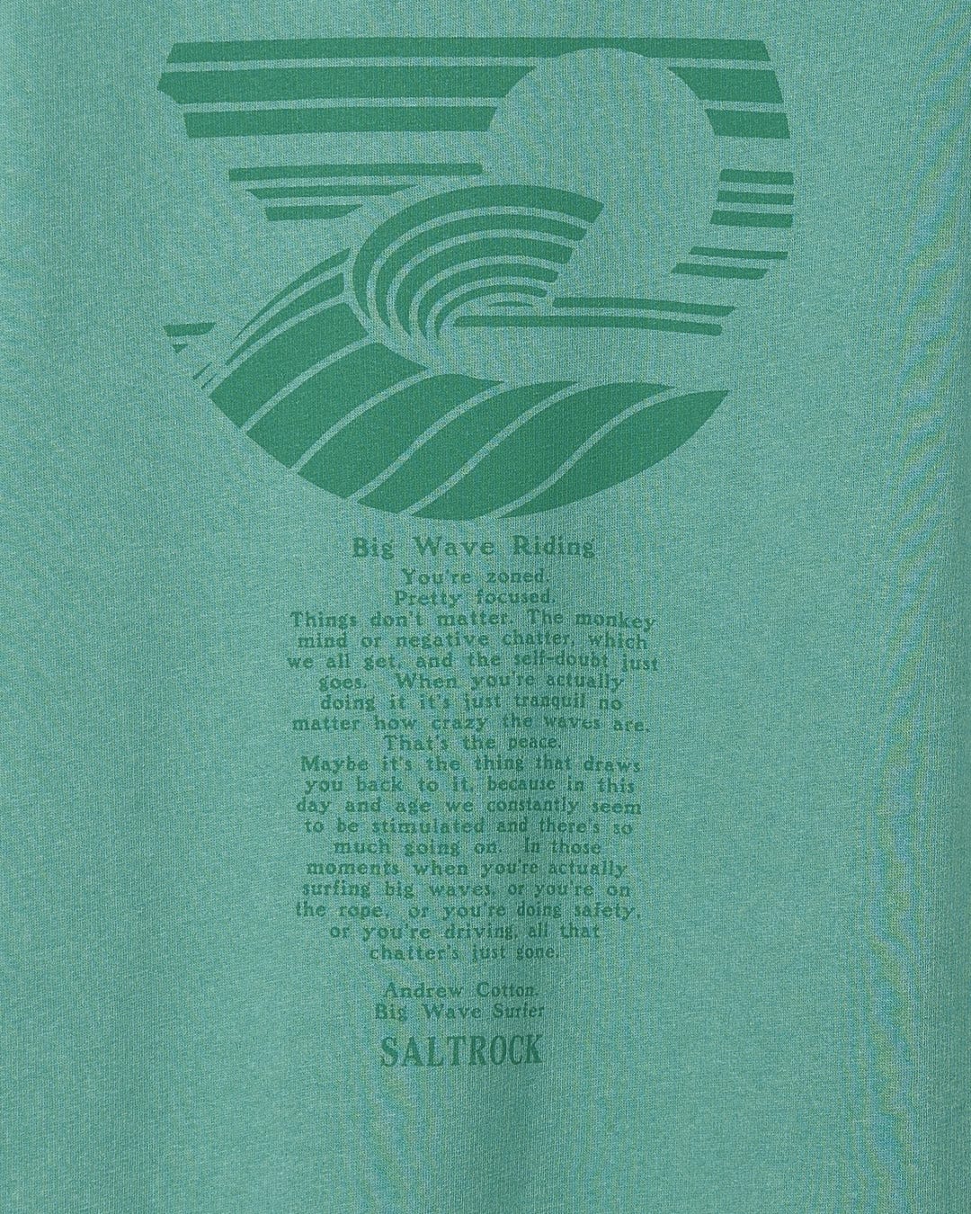 A Saltrock Atlantic Mens Pop Hoodie - Dark Green with an image of a wave.