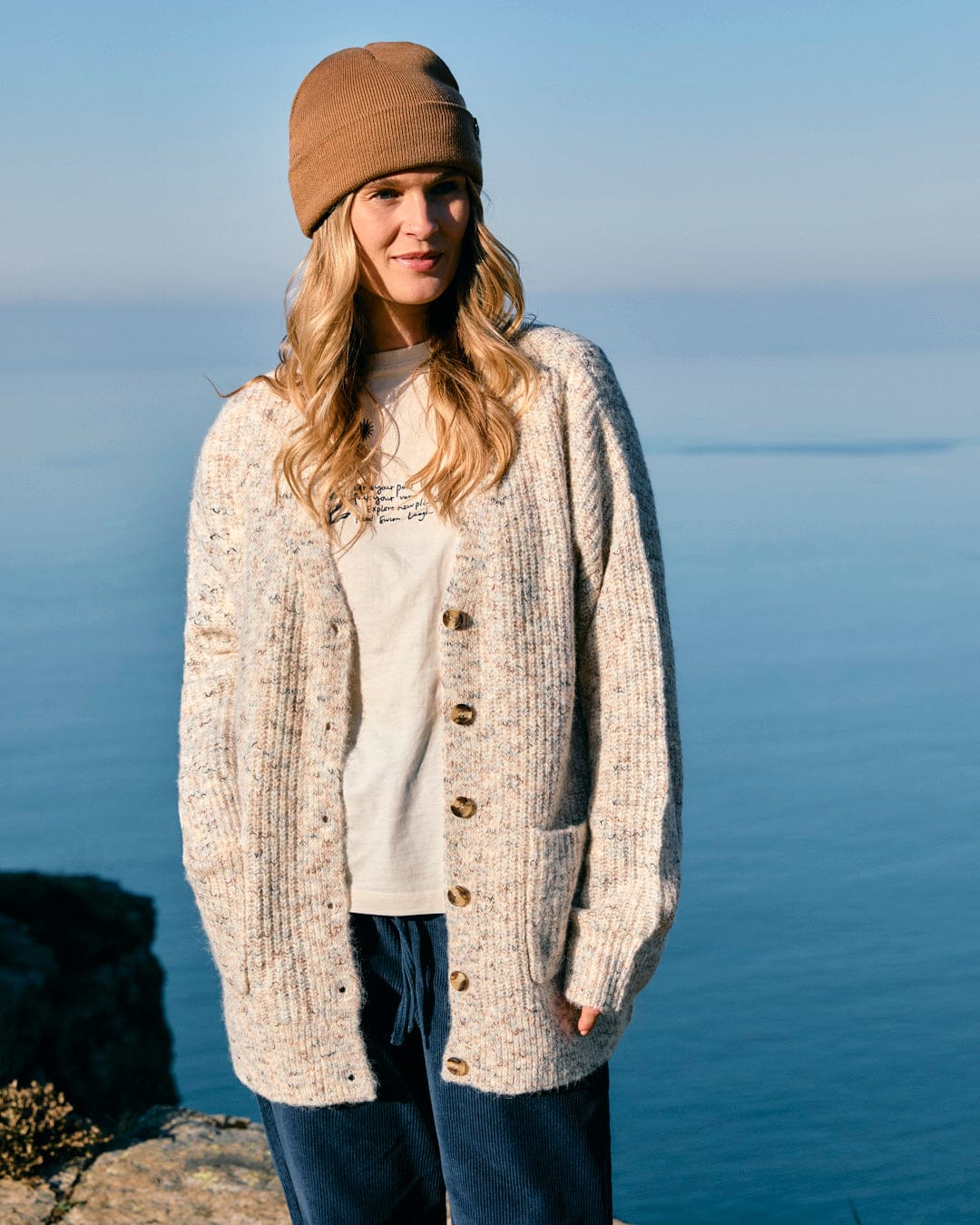 Juno - Womens Longline Cardigan - Cream