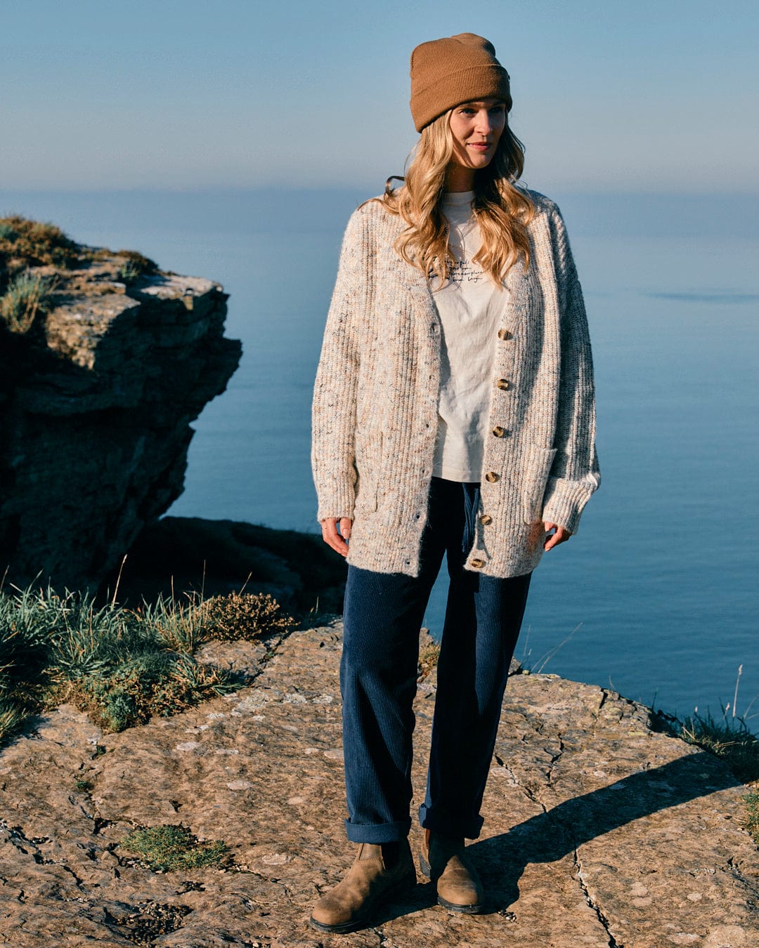 Juno - Womens Longline Cardigan - Cream