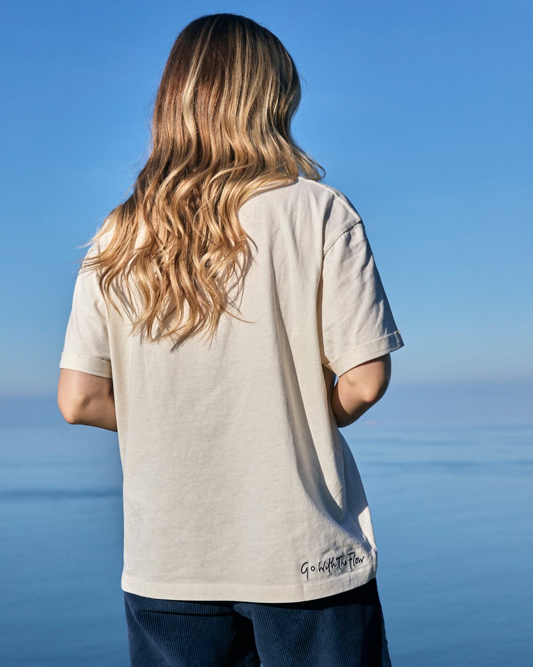 Dala - Womens Oversized Short Sleeve T-Shirt - Cream