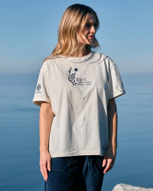 Dala - Womens Oversized Short Sleeve T-Shirt - Cream