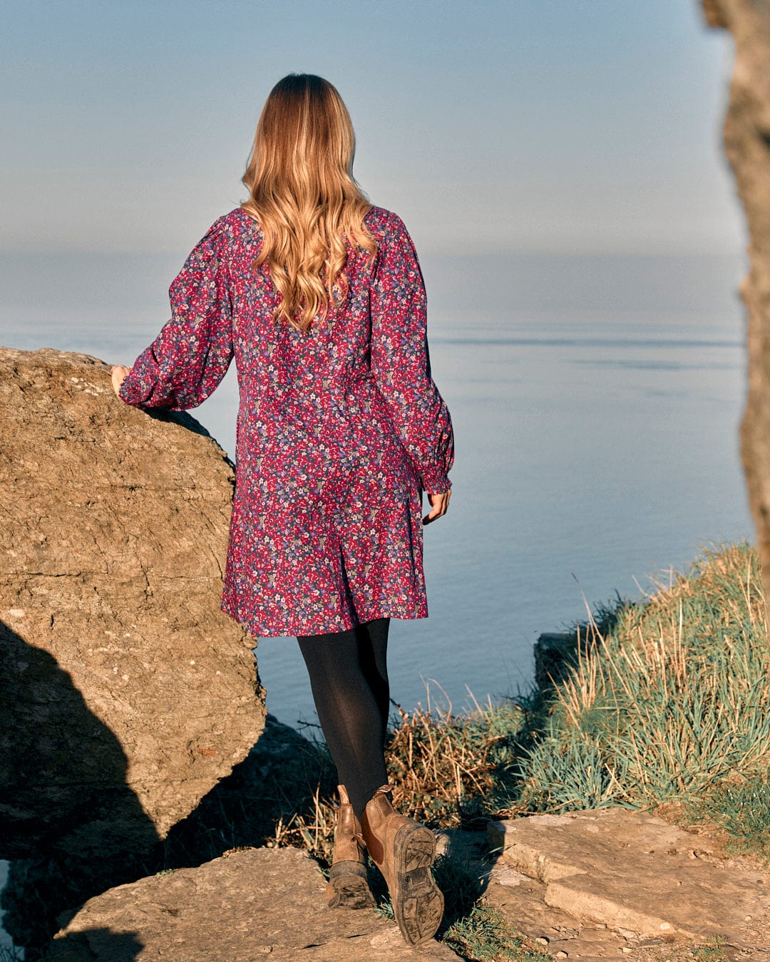 Ditsy - Mini Dress - Dark Pink