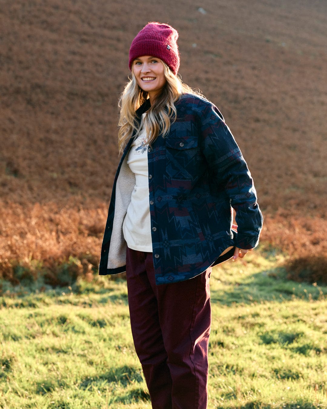 Stella Aztec - Womens Shacket - Blue