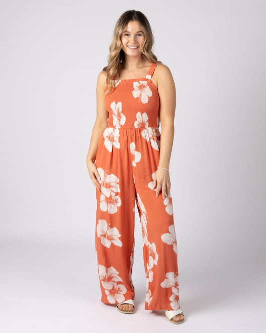 Mandaram Womens Playsuit in Light Orange