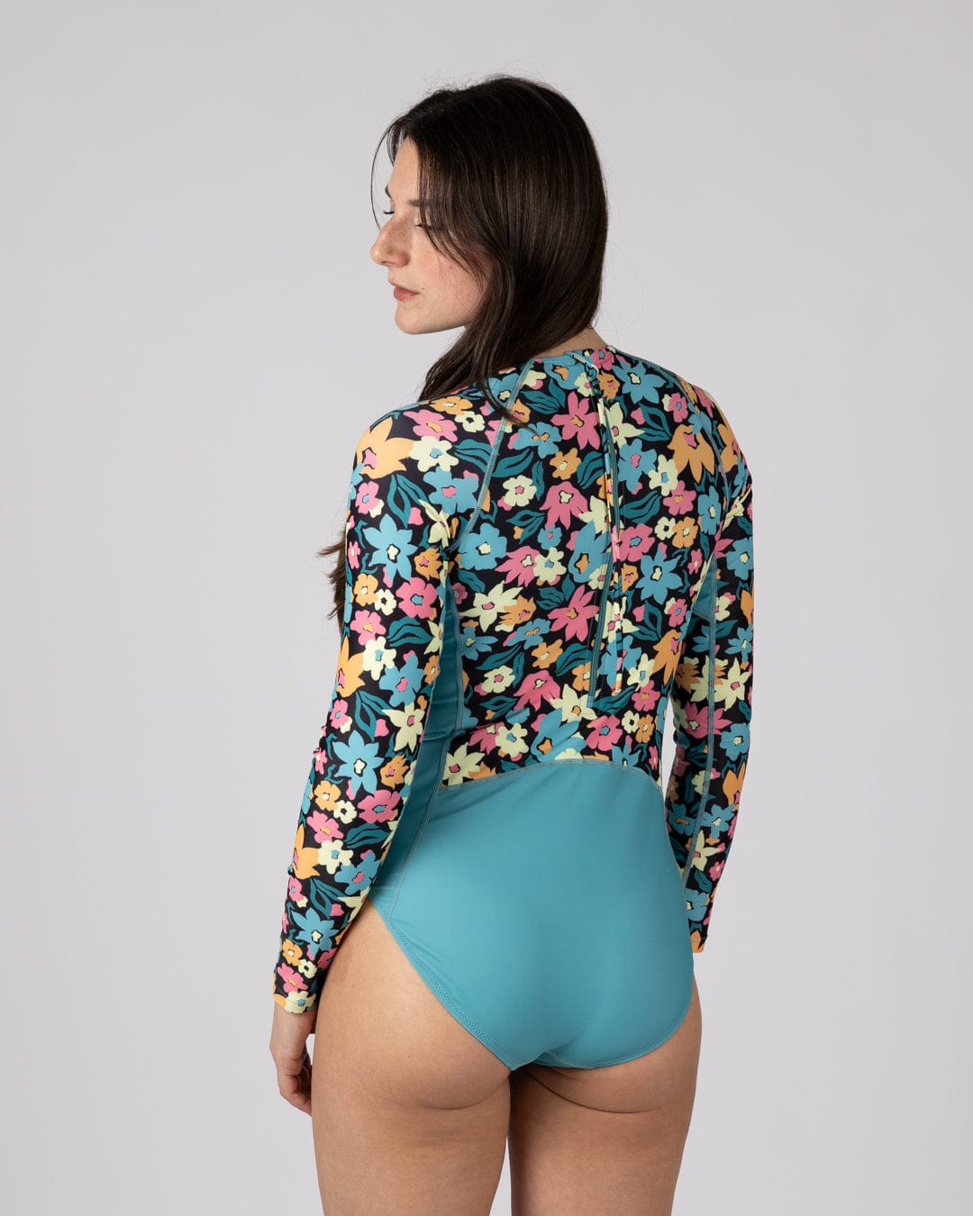 Holidaze -  Womens Long Sleeve Swimsuit - Blue