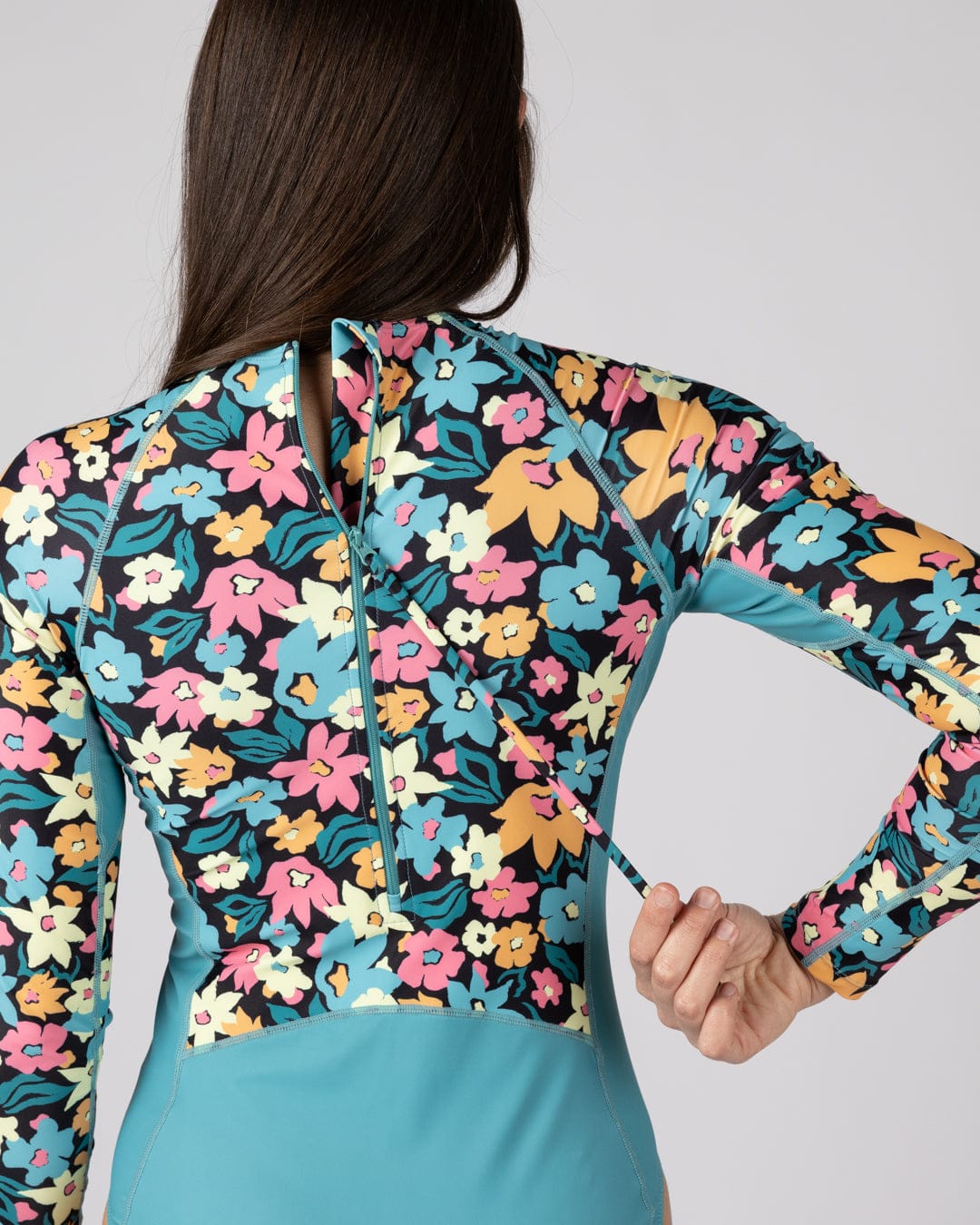 Holidaze -  Womens Long Sleeve Swimsuit - Blue