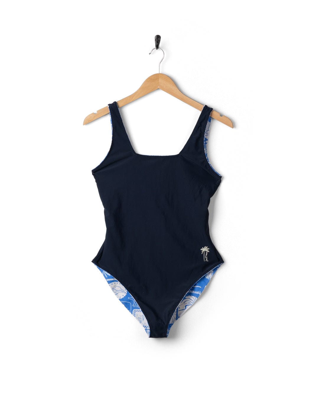 Island Tiles Womens Reversible Swimsuit in Blue