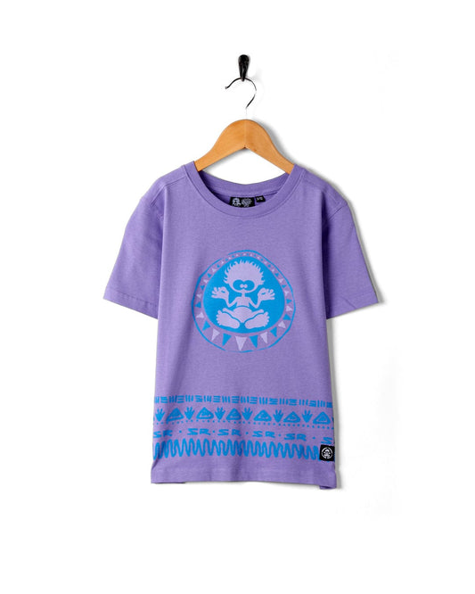 A Saltrock purple graphic t-shirt with a bohemian style design.