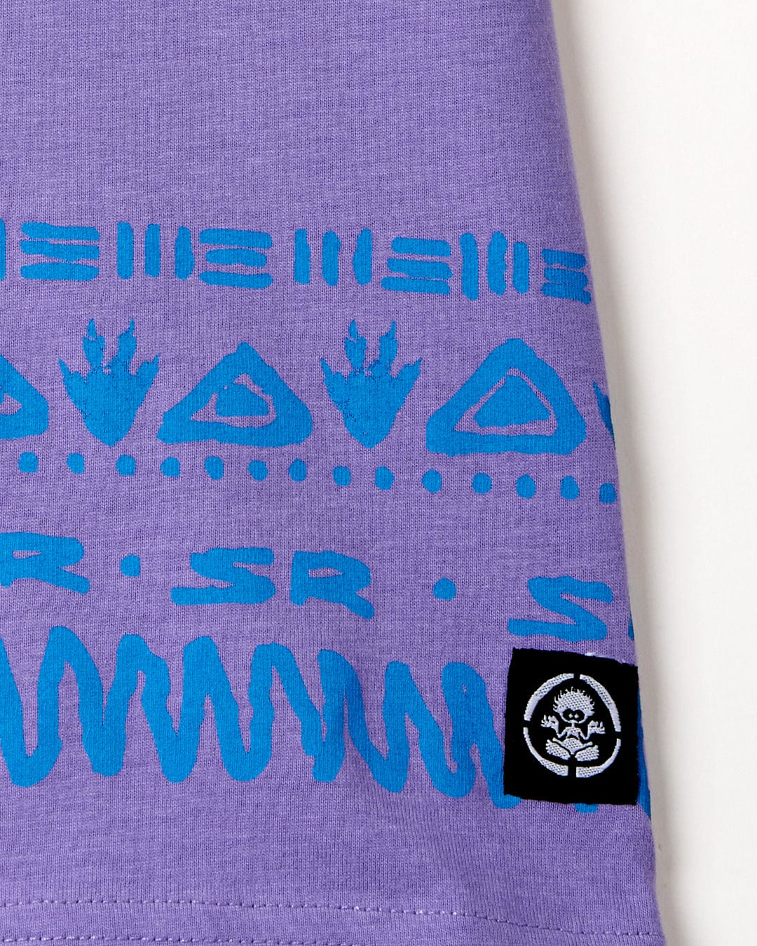 A Back in the Day - Boys Short Sleeve T-Shirt in Purple with a tribal graphic design, perfect for a bohemian style by Saltrock.