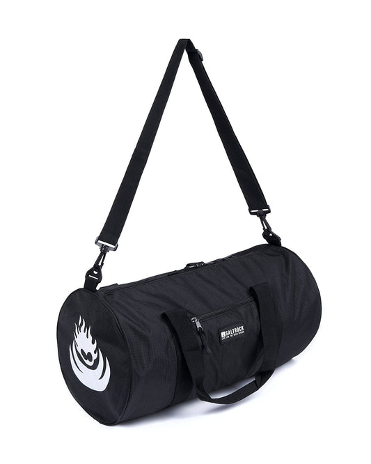 A Saltrock Balboa Holdall Black with a white logo on it.