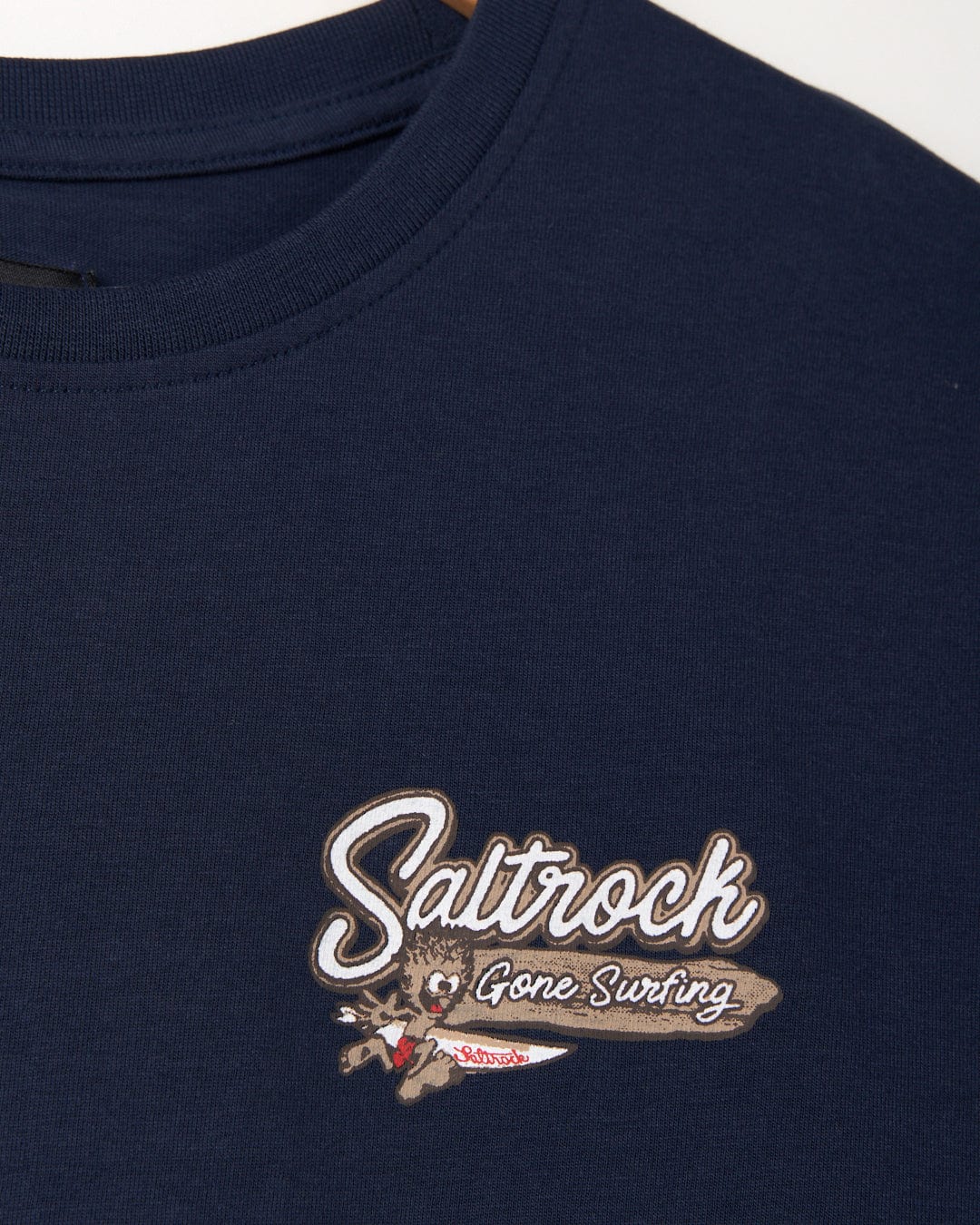 This Beach Signs Wales - Mens Short Sleeve T-Shirt - Blue features the Saltrock branding and has a soft hand feel finish.