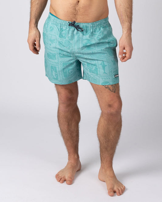 Heritage Tiles Mens Swimwear in Blue